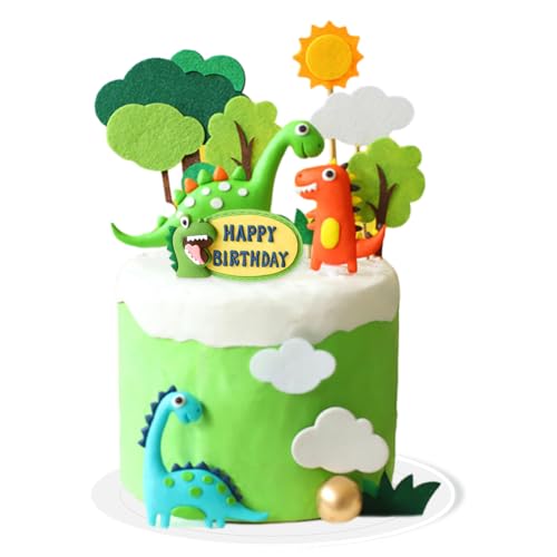LAjuu 13Pcs Dinosaurier Geburtstag Kuchen, Dinosaurier Cake Topper, Dinosaurier Geburtstagsdeko, für Kinder Junge Geburtstag Party Dekoration von LAjuu