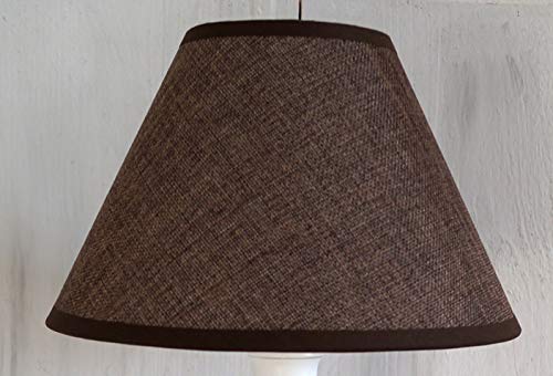 Lampenschirm Ø 22 x 13 cm gross Stoff/in 3 Farben erhältlich / E14 / für Lampen, Leuchten,Tischlampen, Stehlampen (Braun -) von LB H&F