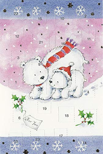 Adventskalenderkarten 5 Stück Nostalgie Weihnachten Grußkarten Goldprägung Kunstkarte Doppelkarte Lustig Weihnachtskarte Adventszeit von LBG
