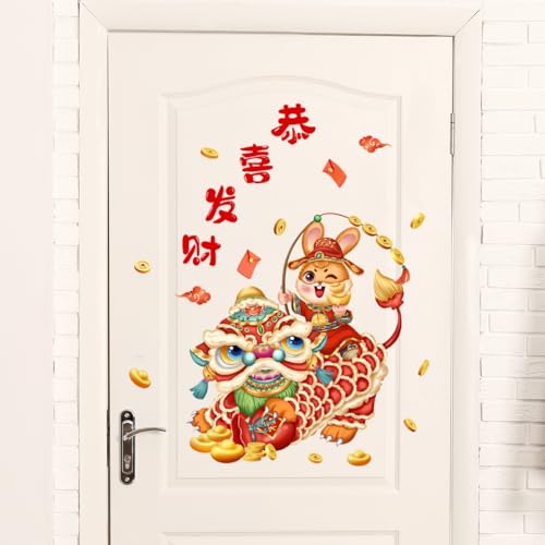 Chinesisches Neujahr Wandtattoo Löwe Tanz Kaninchen 52 x 53 cm Festlich Türaufkleber Chinesisches Neujahr Wandtattoo Löwe Tanz Kaninchen 52 x 53 cm Festlich Türaufkleber von LBHSWWX