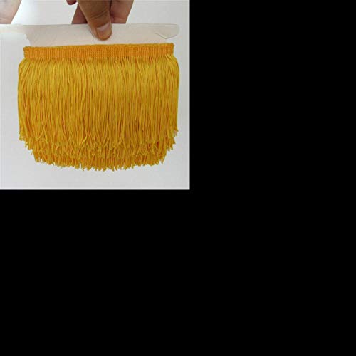 LLAAIT 1Yard/lot 10CM Long Lace Fringe Trim Polyester Tassel Fringe Trimming Diy Latin Dress Stage Clothe Accessories Lace Ribbon,gray (Yellow) von LBLhello