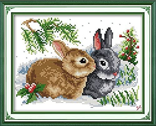 Kaninchen-Serie, Kreuzstich-Set DIY Handwerk, 11CT, Stickwerkzeuge, Handarbeit, Motiv vorgedruckt komplette Auswahl Starter-Sets für Anfänger Nähen Kunst Geschenkdekoration 40 * 50cm Kaninchen-Serie, Kreuzstich-Set DIY Handwerk, 11CT, Stickwerkzeuge, Handarbeit, Motiv vorgedruckt komplette Auswahl Starter-Sets für Anfänger Nähen Kunst Geschenkdekoration 40 * 50cm von LBWYYJILFIIXPNF