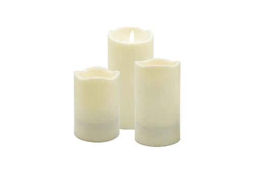 Candela Lights Outdoor Solar LED Kerzen 3er Set für den Außenbereich Timer Funktion - Wetterfest & Nachhaltig (Cream, 3er Set Solarbetrieben) von LC Home