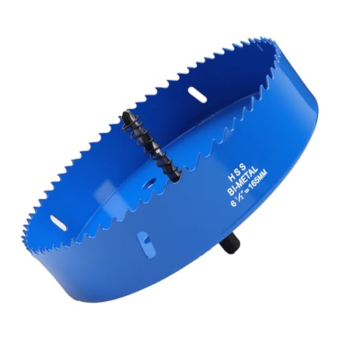 LC LICTOP 16,5 cm Lochsäge, Bimetall Cornhole Cutter, Heavy Duty HSS Blade Drill Bit for Ceiling Light, Wood, Soft Metal Sheet, Plastic Panel, Drywall and Fiberboard, with Positive Rake Teeth, Blue von LC LICTOP