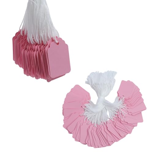 LC LICTOP Blanko-Preisschilder mit Schnur befestigt, 500 Stück, 2,8 x 2,3 cm, rosa Kraftpapier-Hängeschilder, beschreibbare Waren-Etiketten für Schmuck, Kleidung, Geschenke und Hofverkaufsbedarf LC LICTOP Blanko-Preisschilder mit Schnur befestigt, 500 Stück, 2,8 x 2,3 cm, rosa Kraftpapier-Hängeschilder, beschreibbare Waren-Etiketten für Schmuck, Kleidung, Geschenke und Hofverkaufsbedarf von LC LICTOP