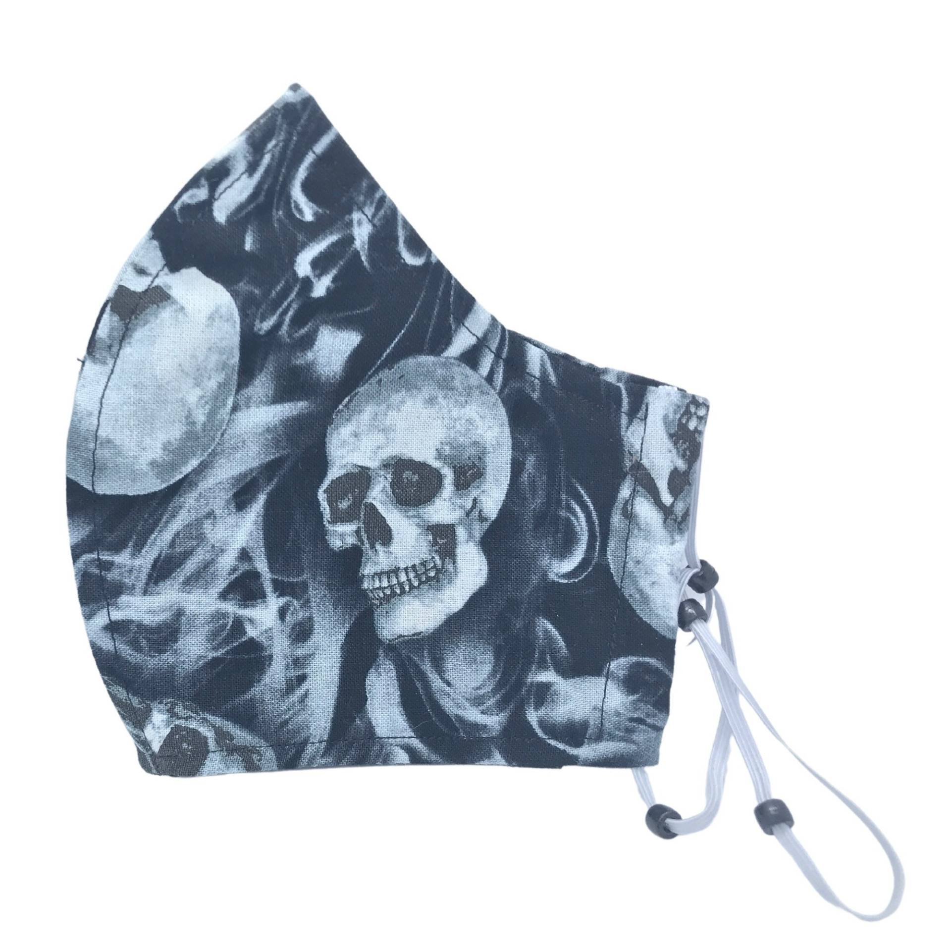 Black Skulls Gesichtsmaskenhülle Mit Nasendraht Und Filtertasche Muttertagsgeschenk Xs Bis Xl Gesichtsmasken von LCDArtShop