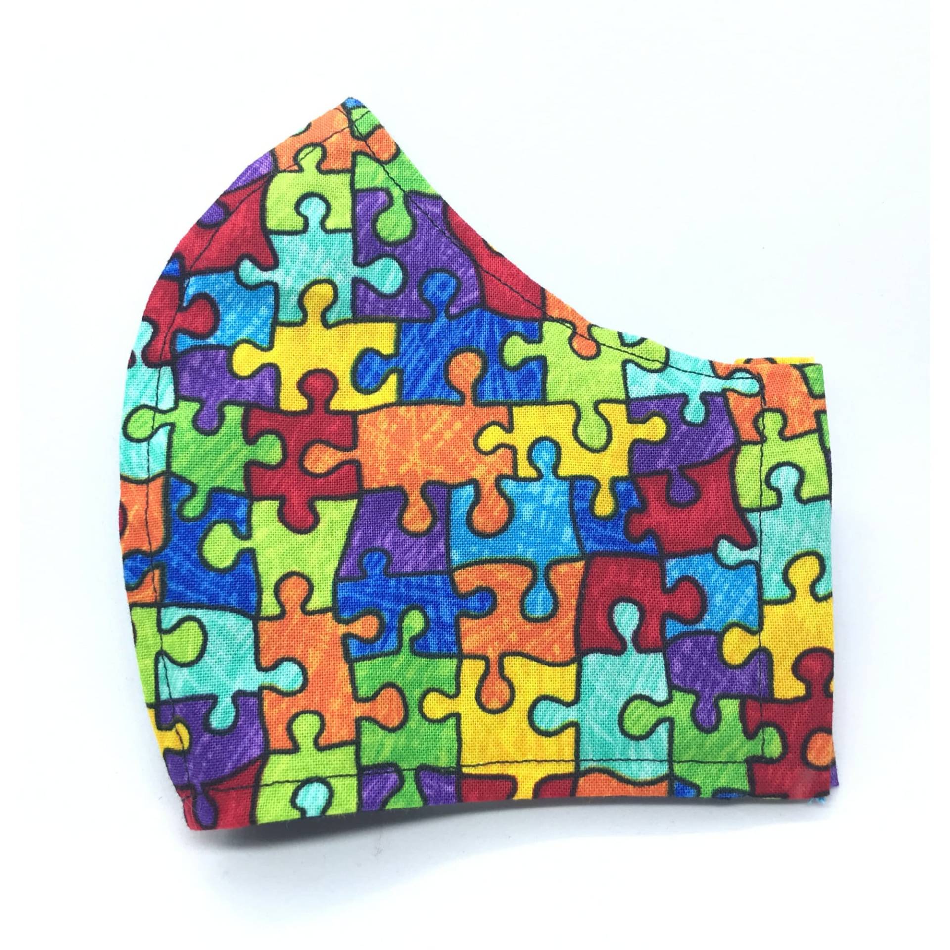 Puzzle Regenbogen Gesichtsmaskenhülle Mit Nasendraht Und Filtertasche | Muttertagsgeschenk Xs Bis Xl Gesichtsmasken von LCDArtShop