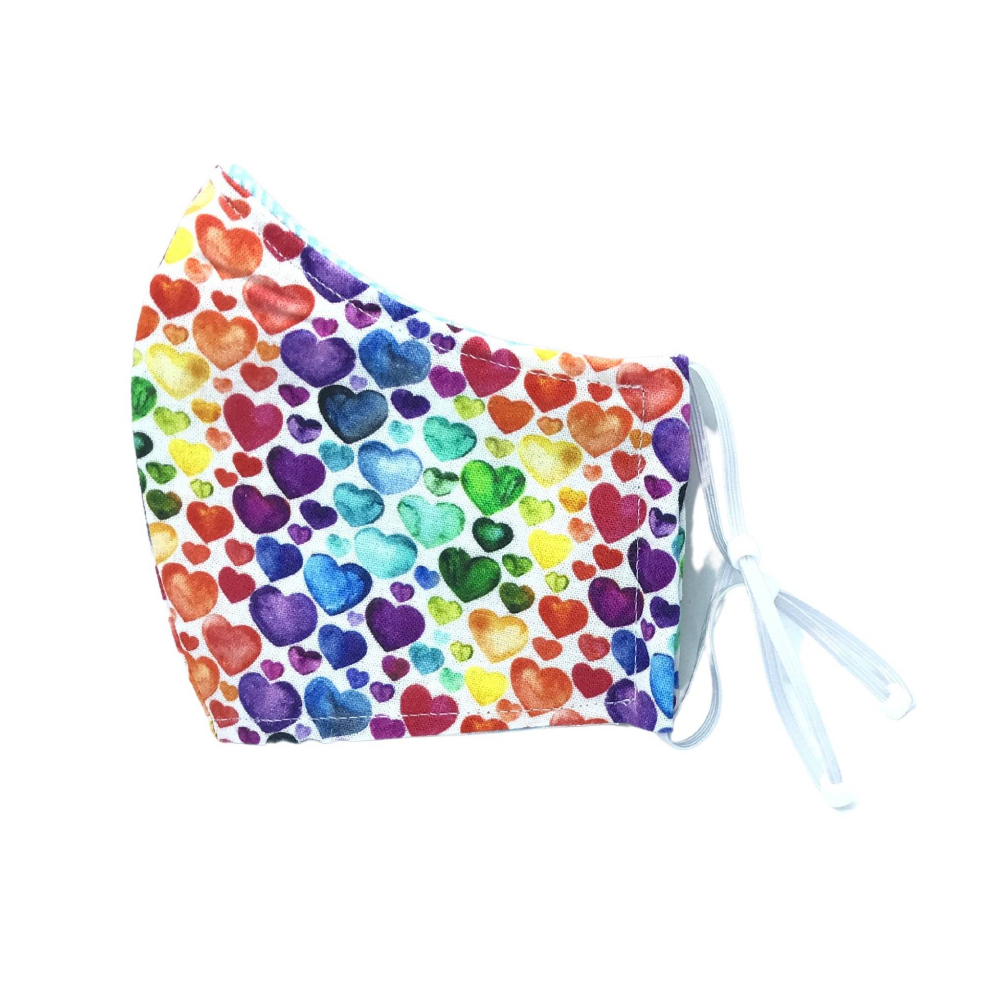 Regenbogen Herz Gesichtsmaskenbezug Mit Nasendraht Und Filtertasche Muttertagsgeschenk Für Sie Xs Bis Xl Gesichtsmasken von LCDArtShop