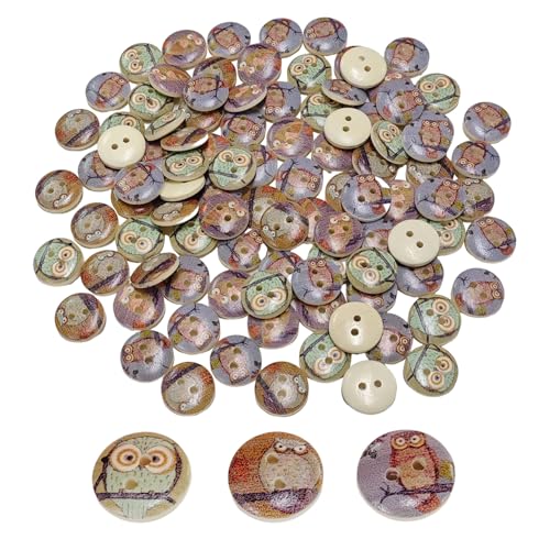 LCIEFKAE 100 Stücke Eulenknöpfe, Tierische Musterknöpfe, Kleidungsknöpfe, Knöpfe, Kinderkleidungsknöpfe, Holzknöpfe. LCIEFKAE 100 Stücke Eulenknöpfe, Tierische Musterknöpfe, Kleidungsknöpfe, Knöpfe, Kinderkleidungsknöpfe, Holzknöpfe. von LCIEFKAE