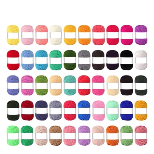 HäKelgarn Baumwollgarn for Handstricken, Häkeln von Schals, Pullovern, Tüchern, Decken und verschiedenen handgefertigten DIY-Projekten(N1-50Pcs - 1Set) von LCKKJHG