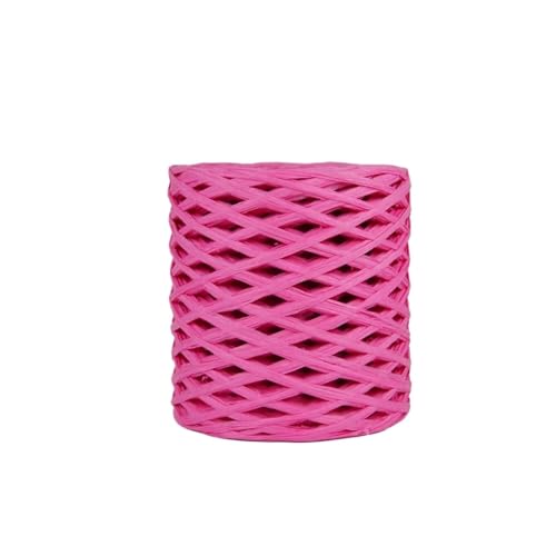 HäKelgarn Raffia Papier Stroh Seil Garn Handarbeit Stricken Verpackung Gürtel Seil Häkeln Sommer Hut Taschen(Rose Red) von LCKKJHG