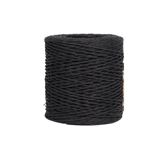 HäKelgarn Raffiagarn, Strickpapier, Strohgarn for Häkeln von Hüten, ausgefallenes Garn, Blumenverpackung, Sommer, handgefertigtes Material(Black) von LCKKJHG
