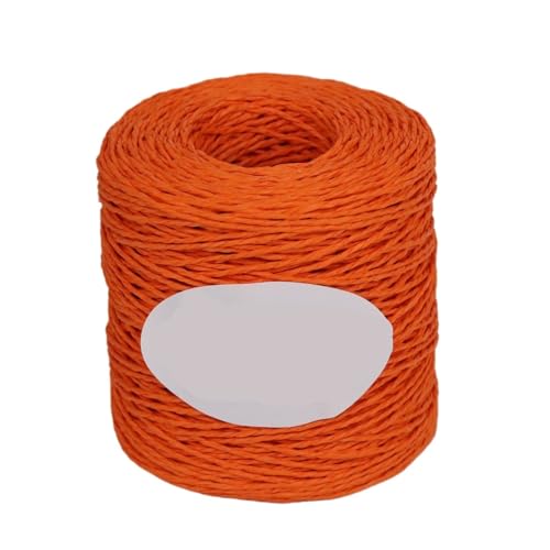 HäKelgarn Raffiagarn, Strickpapier, Strohgarn for Häkeln von Hüten, ausgefallenes Garn, Blumenverpackung, Sommer, handgefertigtes Material(Orange) von LCKKJHG