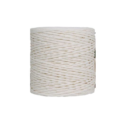 HäKelgarn Raffiagarn, Strickpapier, Strohgarn for Häkeln von Hüten, ausgefallenes Garn, Blumenverpackung, Sommer, handgefertigtes Material(White) von LCKKJHG