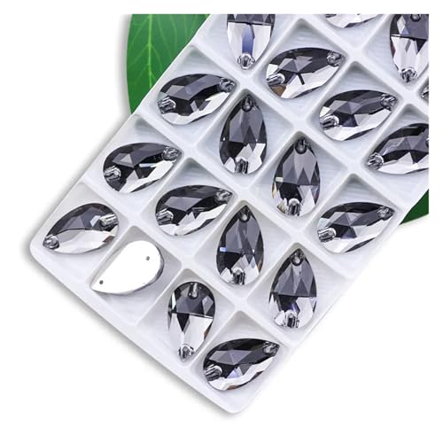 Hotfix Strass zum Nähen in allen Größen, Kristallfarben AB, beliebte Tropfen, Steine in 2 Löchern, Kleidung, Basteln, Schuhherstellung, Hochzeitskleid, Grau, 10 x 14 mm, 36 Stück Hotfix Strass zum Nähen in allen Größen, Kristallfarben AB, beliebte Tropfen, Steine in 2 Löchern, Kleidung, Basteln, Schuhherstellung, Hochzeitskleid, Grau, 10 x 14 mm, 36 Stück von LCKKJHG