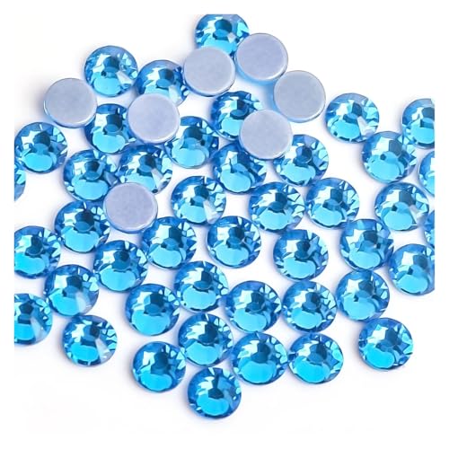 Hotfix Strasssteine Grüner Vulkan Farbe Eisen auf Strass/Hot Fix Kristall Strass Nähen & Stoff Bekleidungssteine(Capri Blue,Ss30 288pcs) von LCKKJHG