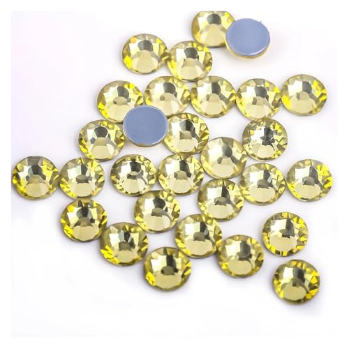 Hotfix Strasssteine Hot Fix Strasssteine ​​Flatback Kristall Hotfix Strass Glitzer Aufbügeln ​​Kleidungsstück(Jonquil,SS16-1440pcs) von LCKKJHG