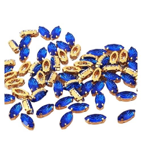 Hotfix Strasssteine Hotfix Strass Strasssteine ​​schillernde Edelsteine ​​für Handarbeiten DIY Nähbesätze(Blue,7x15mm-50pcs) von LCKKJHG
