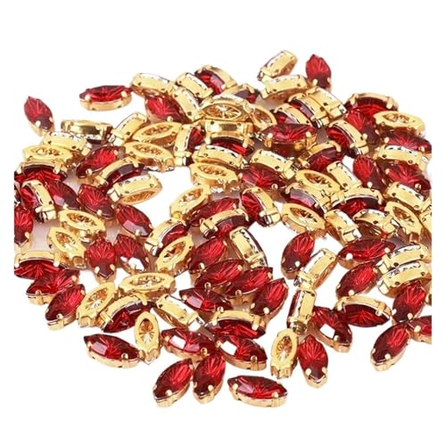 Hotfix Strasssteine Hotfix Strass Strasssteine ​​schillernde Edelsteine ​​für Handarbeiten DIY Nähbesätze(Dark Red,7x15mm-20pcs) von LCKKJHG