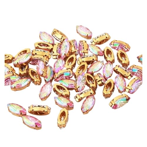 Hotfix Strasssteine Hotfix Strass Strasssteine ​​schillernde Edelsteine ​​für Handarbeiten DIY Nähbesätze(Pink AB,7x15mm-50pcs) von LCKKJHG