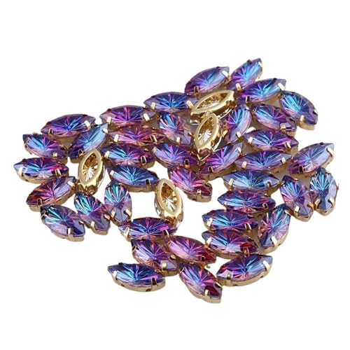 Hotfix Strasssteine Hotfix Strass Strasssteine ​​schillernde Edelsteine ​​für Handarbeiten DIY Nähbesätze(Purple Light,7x15mm-20pcs) von LCKKJHG