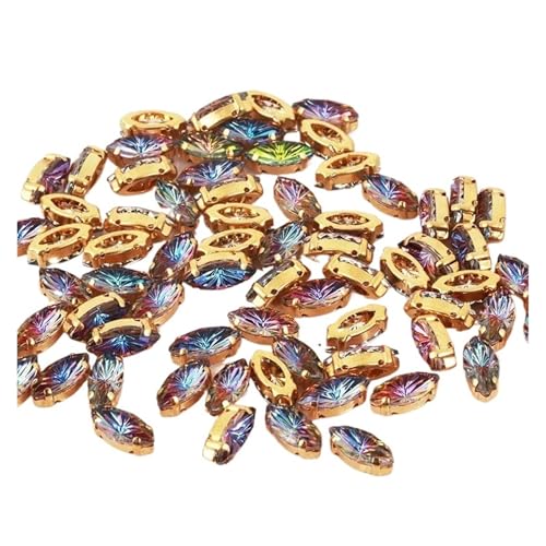 Hotfix Strasssteine Hotfix Strass Strasssteine ​​schillernde Edelsteine ​​für Handarbeiten DIY Nähbesätze(Rainbow,7x15mm-50pcs) von LCKKJHG