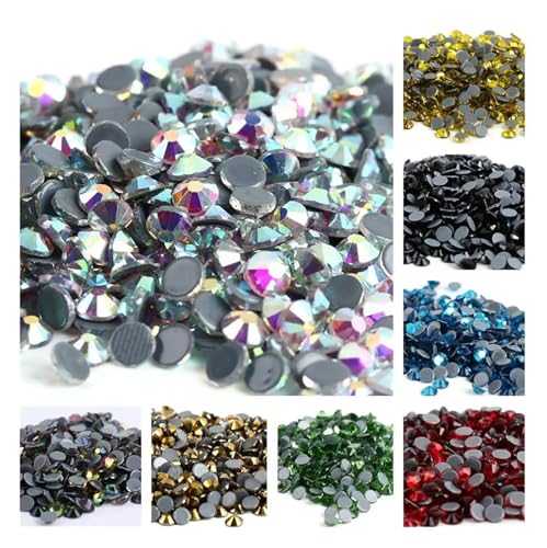 Hotfix Strasssteine Hotfix-Strasssteine ​​in 40 Farben, Kristall-AB, for Aufbügeln, for Näh- und Stoffdekorationen(Black Jet,Ss16 1440pcs) von LCKKJHG