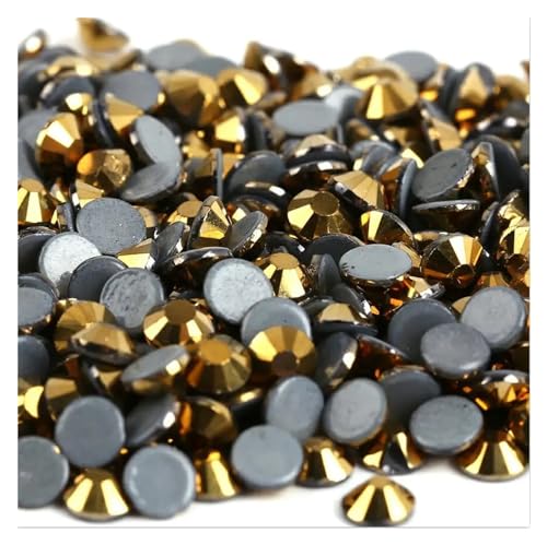 Hotfix Strasssteine Hotfix-Strasssteine ​​in 40 Farben, Kristall-AB, for Aufbügeln, for Näh- und Stoffdekorationen(Gold Hematite,Mix ss6-ss30 10gram) von LCKKJHG
