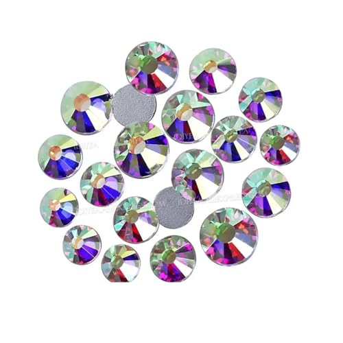 Hotfix Strasssteine Klar AB Nicht hot fix Strass flache rückseite kristalle glas stein strass glitters for 3d nagel bekleidungs ​​hochzeit(Clear AB-Silver Back,Mix Sizes ss3-ss16) von LCKKJHG
