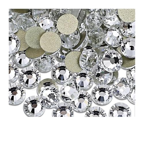 Hotfix Strasssteine Klar AB Nicht hot fix Strass flache rückseite kristalle glas stein strass glitters for 3d nagel bekleidungs ​​hochzeit(Clear-Gold Back,Mix Sizes ss3-ss16) von LCKKJHG