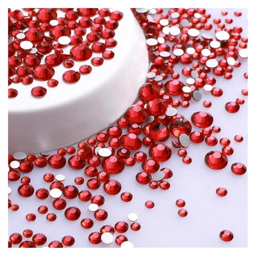 Hotfix Strasssteine Mix Größe Glitter Runde Strasssteine ​​Silber Unterseite Nicht Hotfix Kleine Kristall for Nagel Kunst Kleidung Dekoration(Siam) von LCKKJHG