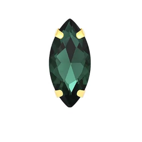 Hotfix Strasssteine Pferdeauge, bunt, for Aufnähen von Strasssteinen mit goldener Kralle, Glaskristall, for Steinen for Bekleidungszubehör(Blue Zircon,5x10mm 50pcs) von LCKKJHG