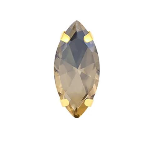 Hotfix Strasssteine Pferdeauge, bunt, for Aufnähen von Strasssteinen mit goldener Kralle, Glaskristall, for Steinen for Bekleidungszubehör(Gold Champagne,4X8mm 50pcs) von LCKKJHG