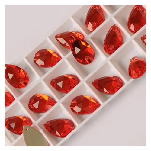 Hotfix Strasssteine Tropfenförmige Strasssteine ​​zum Aufnähen, Glaskristallsteine, for Nähen, Sticken, Kleidungszubehör, Steine ​​für DIY-Dekoration von Hochzeitskleidern(Hyacinth,7x12mm 96Pcs) von LCKKJHG
