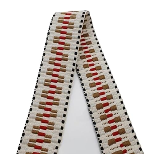LCKKJHG Gurtband 2/5Y 38/50mm Ethnische Jacquard Gurtband Polyester Band Band Taschen Strap Trims Kleidung Gürtel Dekoration Spitze Band DIY Nähen Schrägband(08-50mm,5Yards) von LCKKJHG