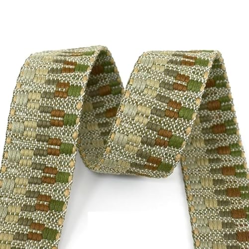 LCKKJHG Gurtband 2/5Y 38/50mm Ethnische Jacquard Gurtband Polyester Band Band Taschen Strap Trims Kleidung Gürtel Dekoration Spitze Band DIY Nähen Schrägband(2-38mm,5Yards) von LCKKJHG