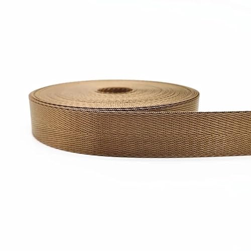 LCKKJHG Gurtband 2 Yards 1"(25mm) Riemen Nylon-Gurtband Fischgrätenmuster Rucksack-Umreifung Nähen Tasche Gürtel Zubehör(Light Coffee) von LCKKJHG