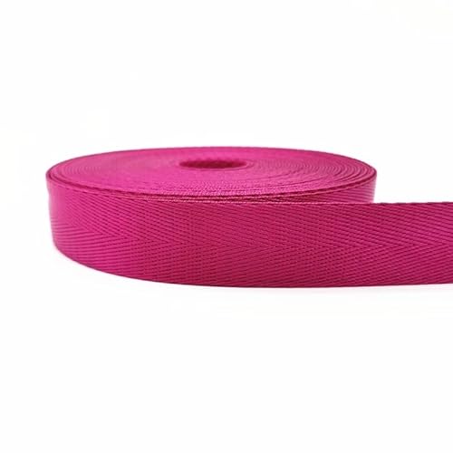 LCKKJHG Gurtband 2 Yards 1"(25mm) Riemen Nylon-Gurtband Fischgrätenmuster Rucksack-Umreifung Nähen Tasche Gürtel Zubehör(Rose) von LCKKJHG