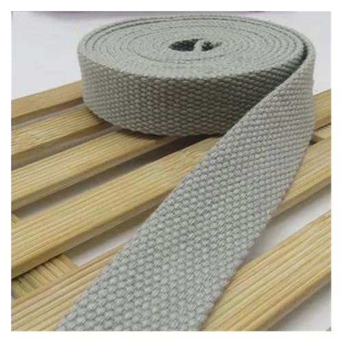 LCKKJHG Gurtband 38mm 5Meter Canvas Gurtband Gürteltasche Gurtband Baumwolle Gurtband Nylon Gurtband DIY Rucksackgurt Nähen Tasche Gürtel Hundezubehör(Light Gray) von LCKKJHG
