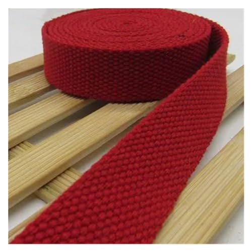 LCKKJHG Gurtband 38mm 5Meter Canvas Gurtband Gürteltasche Gurtband Baumwolle Gurtband Nylon Gurtband DIY Rucksackgurt Nähen Tasche Gürtel Hundezubehör(Red) von LCKKJHG