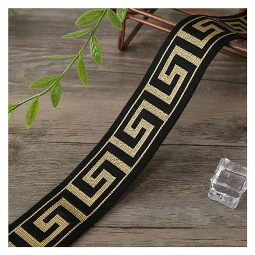 LCKKJHG Gurtband 4 cm National Design Band DIY Kleidung Jacquard Elastische Band Gurtband Mode Elastische Band Casual Kleid DIY Nähen Zubehör(5yard) von LCKKJHG