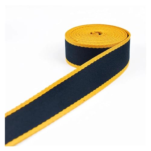 LCKKJHG Gurtband 4 m 38 mm Polyester-Baumwoll-Gurtband, Gepäck, Rucksackgurt, Band, DIY-Taschenband, Bekleidungsdekoration, Spitze, Nähen, Schrägband(BlackYellow) von LCKKJHG