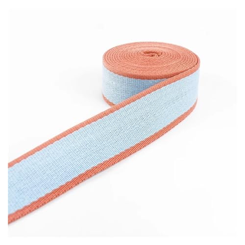 LCKKJHG Gurtband 4 m 38 mm Polyester-Baumwoll-Gurtband, Gepäck, Rucksackgurt, Band, DIY-Taschenband, Bekleidungsdekoration, Spitze, Nähen, Schrägband(BluePink) von LCKKJHG