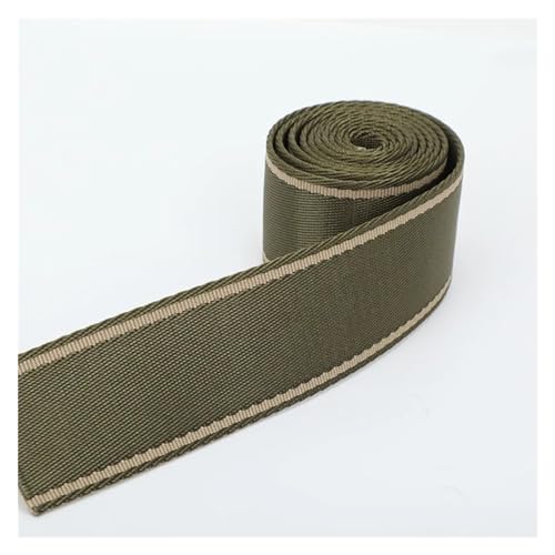 LCKKJHG Gurtband 4 m 38 mm Polyester-Baumwoll-Gurtband, Gepäck, Rucksackgurt, Band, DIY-Taschenband, Bekleidungsdekoration, Spitze, Nähen, Schrägband(GreenKhaki) von LCKKJHG