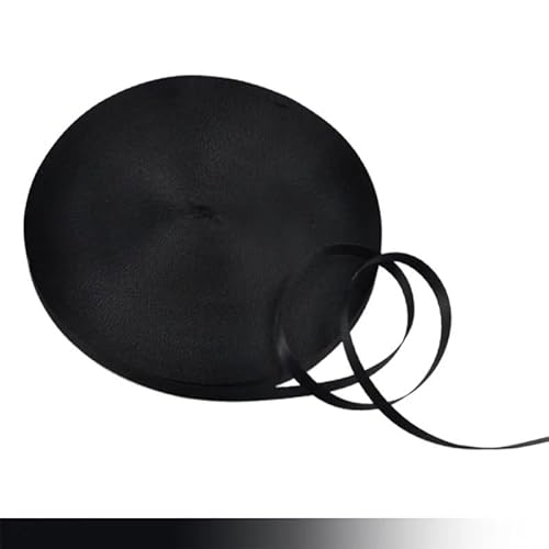 LCKKJHG Gurtband 45 Meter 10 mm buntes Nylon-Gurtband, Schrägband for handgefertigte Arbeitskarten, Gurt, Kleidung, Nähzubehör(Black) von LCKKJHG