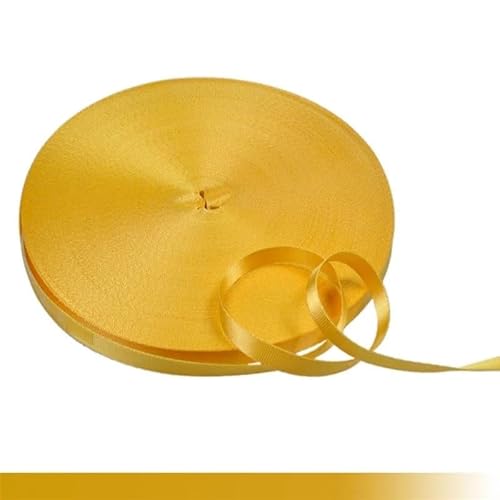 LCKKJHG Gurtband 45 Meter 10 mm buntes Nylon-Gurtband, Schrägband for handgefertigte Arbeitskarten, Gurt, Kleidung, Nähzubehör(Yellow) von LCKKJHG