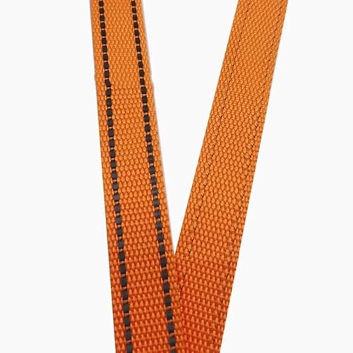 LCKKJHG Gurtband 5 Meter 15 mm 5/8 Zoll Polyester-Gurtband mit reflektierendem Streifen, Rucksackgurt, DIY-Handwerk, Haustierhalsband, Leine, Zubehör(Orange 15mm) von LCKKJHG