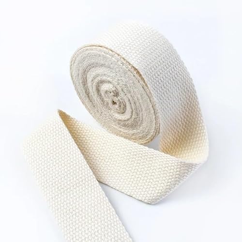 LCKKJHG Gurtband 5 Meter 20/25/32/38 mm 1,3 mm Dickes Baumwoll-Gurtband, Taschengurt, Bekleidungsbänder, Gürtel, DIY, Kleidung, Nähband, Schrägband(Beige,20mm) von LCKKJHG