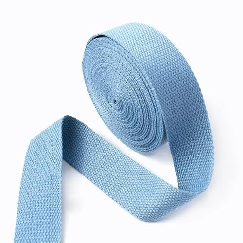 LCKKJHG Gurtband 5 Meter 20/25/32/38 mm 1,3 mm Dickes Baumwoll-Gurtband, Taschengurt, Bekleidungsbänder, Gürtel, DIY, Kleidung, Nähband, Schrägband(Blue,38mm) von LCKKJHG