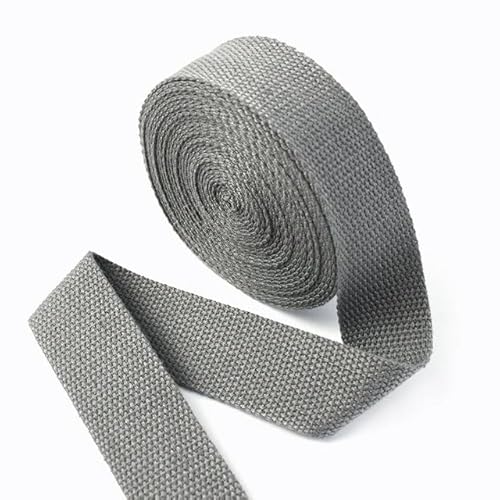 LCKKJHG Gurtband 5 Meter 20/25/32/38 mm 1,3 mm Dickes Baumwoll-Gurtband, Taschengurt, Bekleidungsbänder, Gürtel, DIY, Kleidung, Nähband, Schrägband(Darkgray,25mm) von LCKKJHG